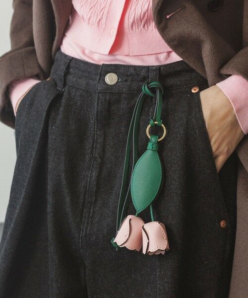ROPE' / ロペ キーホルダー・ストラップ | 【teau・牛革】panier tulip ring charm（キー/バッグチャーム・ネックレス） | 詳細7
