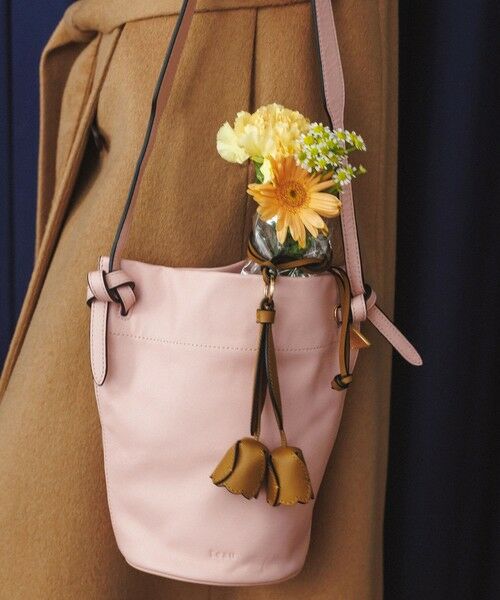 ROPE'/ロペ 【teau・牛革】panier tulip ring charm(キー/バッグチャーム・ネックレス) キャメル(25) F ROPE'/ロペ 【teau・牛革】panier tulip ring charm(キー/バッグチャーム・ネックレス) キャメル(25) F