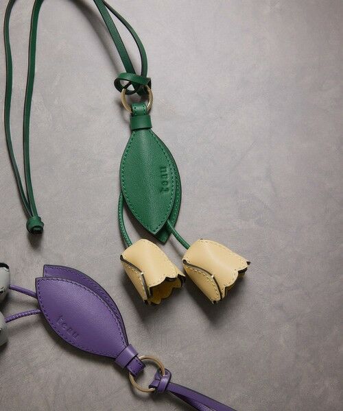 ROPE'/ロペ 【teau・牛革】panier tulip ring charm(キー/バッグチャーム・ネックレス) イエロー(80) F ROPE'/ロペ 【teau・牛革】panier tulip ring charm(キー/バッグチャーム・ネックレス) イエロー(80) F