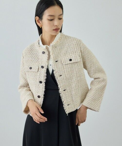 ROPE' / ロペ ノーカラージャケット | 【COOHEM(コーヘン)】BASIC TWEED VELVET JACKET | 詳細1