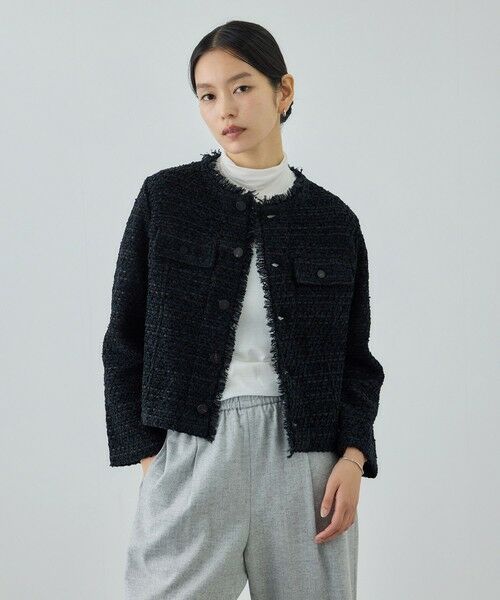 ROPE' / ロペ ノーカラージャケット | 【COOHEM(コーヘン)】BASIC TWEED VELVET JACKET | 詳細10