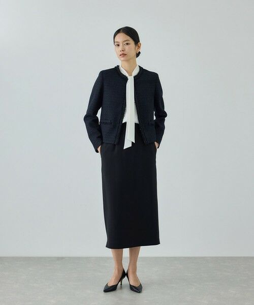 ROPE' / ロペ ミニ・ひざ丈スカート | トリアセダブルクロス ハイウエストタイトスカート/イージーケア・セットアップ対応・26SS | 詳細4