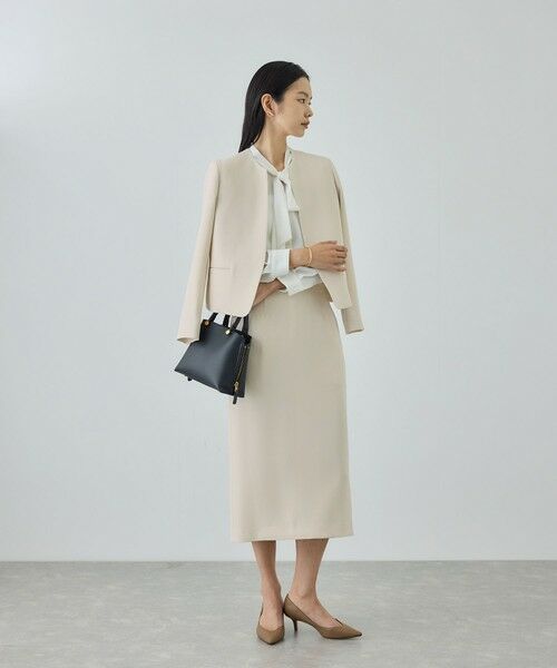 ROPE' / ロペ ミニ・ひざ丈スカート | トリアセダブルクロス ハイウエストタイトスカート/イージーケア・セットアップ対応・26SS | 詳細5