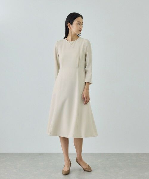 ROPE' / ロペ ロング・マキシ丈ワンピース | トリアセダブルクロス セミフレアーワンピース/イージーケア・セットアップ対応・26SS | 詳細1