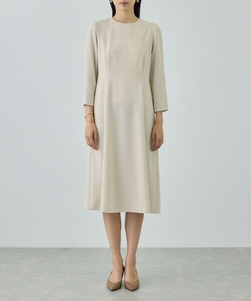 ROPE' / ロペ ロング・マキシ丈ワンピース | トリアセダブルクロス セミフレアーワンピース/イージーケア・セットアップ対応・26SS | 詳細10