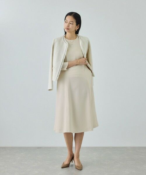 ROPE' / ロペ ロング・マキシ丈ワンピース | トリアセダブルクロス セミフレアーワンピース/イージーケア・セットアップ対応・26SS | 詳細2