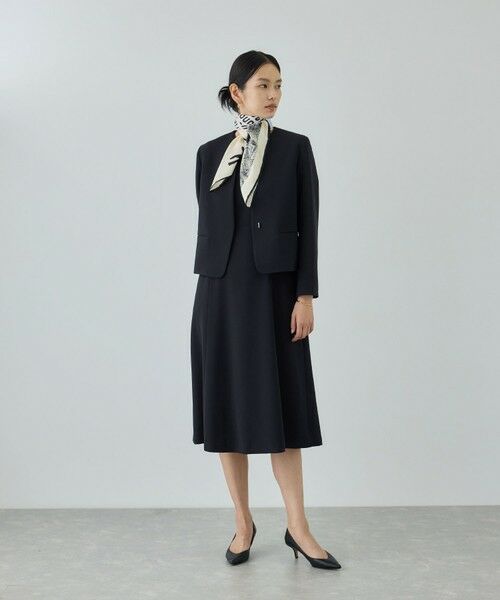 ROPE' / ロペ ロング・マキシ丈ワンピース | トリアセダブルクロス セミフレアーワンピース/イージーケア・セットアップ対応・26SS | 詳細5