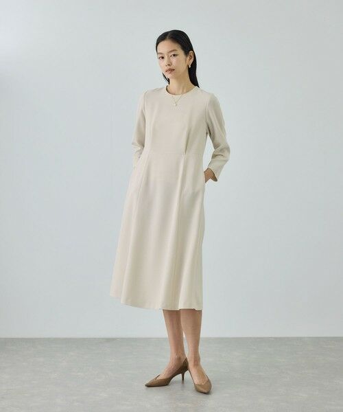 ROPE' / ロペ ロング・マキシ丈ワンピース | トリアセダブルクロス セミフレアーワンピース/イージーケア・セットアップ対応・26SS | 詳細8