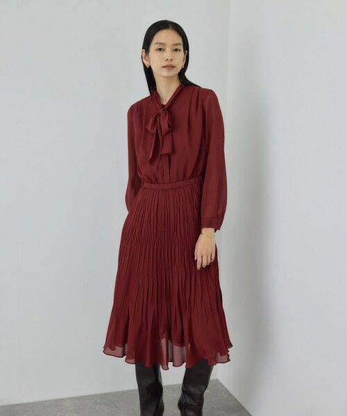 ROPE' / ロペ ロング・マキシ丈ワンピース | ジョーゼットシフォンプリーツワンピース/26SS | 詳細12
