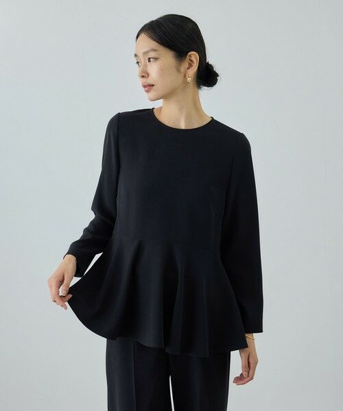 ROPE' / ロペ シャツ・ブラウス | トリアセダブルクロス ペプラムブラウス/イージーケア・セットアップ対応・26SS | 詳細1