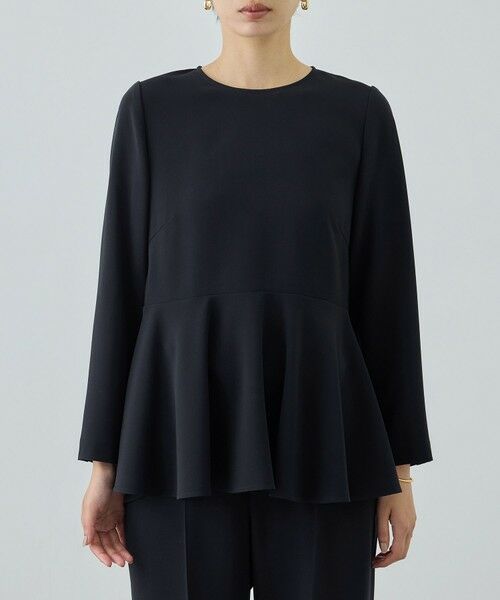 ROPE' / ロペ シャツ・ブラウス | トリアセダブルクロス ペプラムブラウス/イージーケア・セットアップ対応・26SS | 詳細7