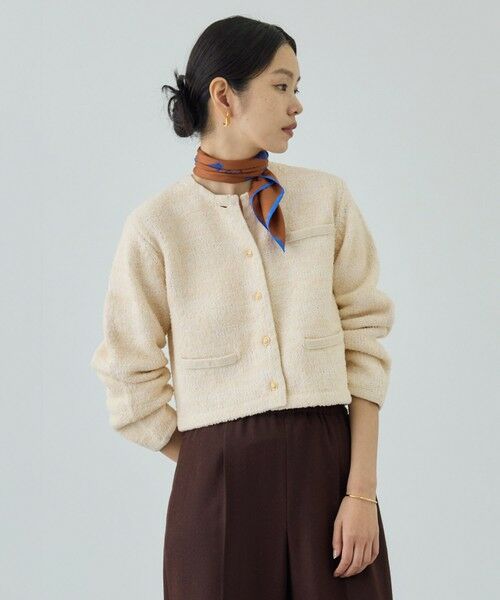 ROPE' / ロペ カーディガン・ボレロ | ツイードニットショート丈カーディガン/イージーケア | 詳細8