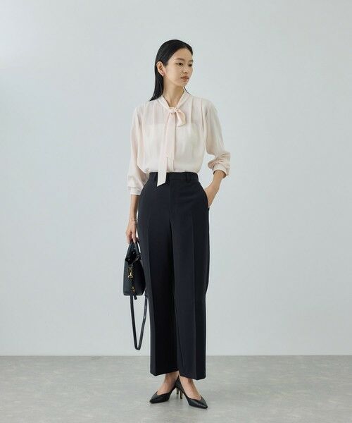 ROPE' / ロペ その他パンツ | トリアセダブルクロス ストレートワイドパンツ/イージーケア・セットアップ対応・26SS | 詳細4