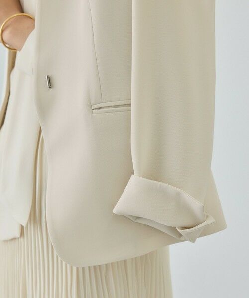 ROPE' / ロペ ノーカラージャケット | トリアセダブルクロス Ｖネックジャケット/イージーケア・セットアップ対応・26SS | 詳細10