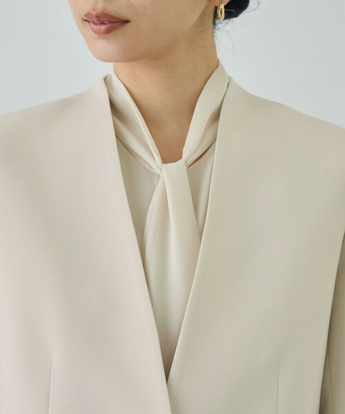 ROPE' / ロペ ノーカラージャケット | トリアセダブルクロス Ｖネックジャケット/イージーケア・セットアップ対応・26SS | 詳細16