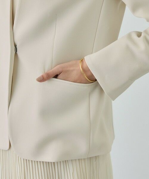 ROPE' / ロペ ノーカラージャケット | トリアセダブルクロス Ｖネックジャケット/イージーケア・セットアップ対応・26SS | 詳細18