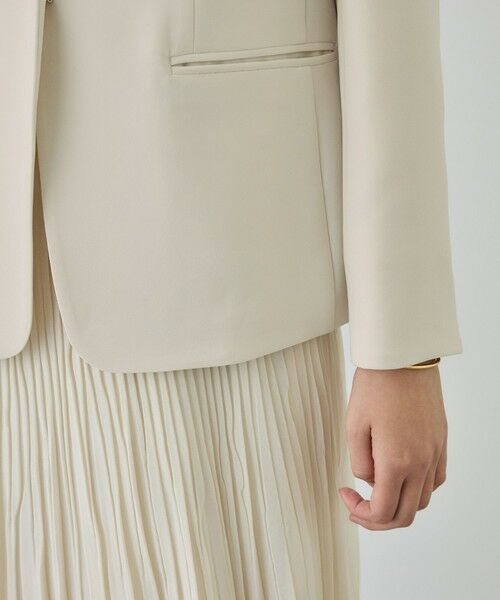 ROPE' / ロペ ノーカラージャケット | トリアセダブルクロス Ｖネックジャケット/イージーケア・セットアップ対応・26SS | 詳細20