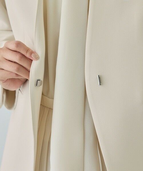ROPE' / ロペ ノーカラージャケット | トリアセダブルクロス Ｖネックジャケット/イージーケア・セットアップ対応・26SS | 詳細21