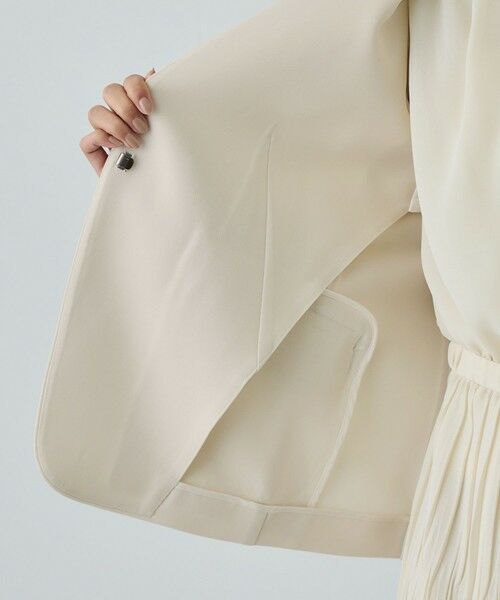 ROPE' / ロペ ノーカラージャケット | トリアセダブルクロス Ｖネックジャケット/イージーケア・セットアップ対応・26SS | 詳細22