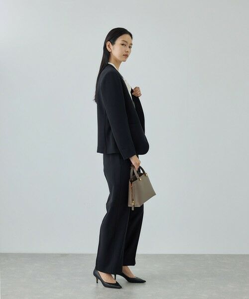 ROPE' / ロペ ノーカラージャケット | トリアセダブルクロス Ｖネックジャケット/イージーケア・セットアップ対応・26SS | 詳細7