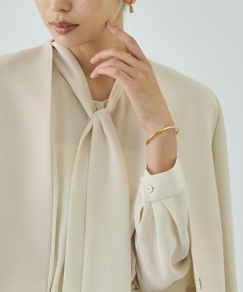 ROPE' / ロペ ノーカラージャケット | トリアセダブルクロス Ｖネックジャケット/イージーケア・セットアップ対応・26SS | 詳細9