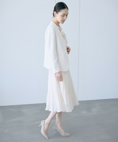 ROPE' / ロペ ノーカラージャケット | トリアセダブルクロス Ｖネックジャケット/セットアップ対応・イージーケア・26SS | 詳細29