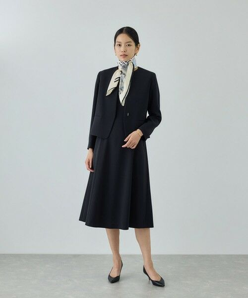 ROPE' / ロペ ノーカラージャケット | トリアセダブルクロス クルーネックジャケット/イージーケア・セットアップ対応・26SS | 詳細10