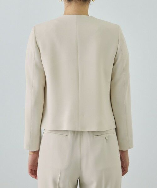 ROPE' / ロペ ノーカラージャケット | トリアセダブルクロス クルーネックジャケット/イージーケア・セットアップ対応・26SS | 詳細13