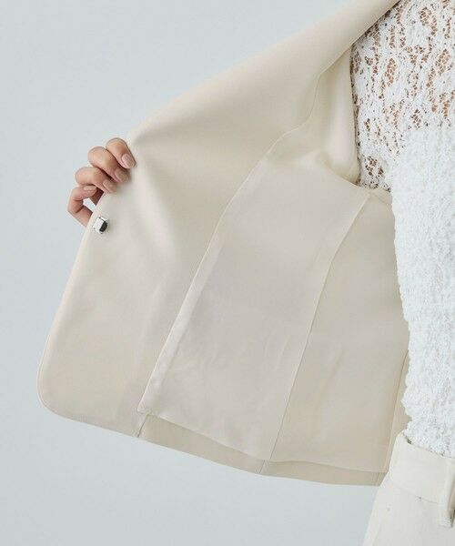 ROPE' / ロペ ノーカラージャケット | トリアセダブルクロス クルーネックジャケット/イージーケア・セットアップ対応・26SS | 詳細19