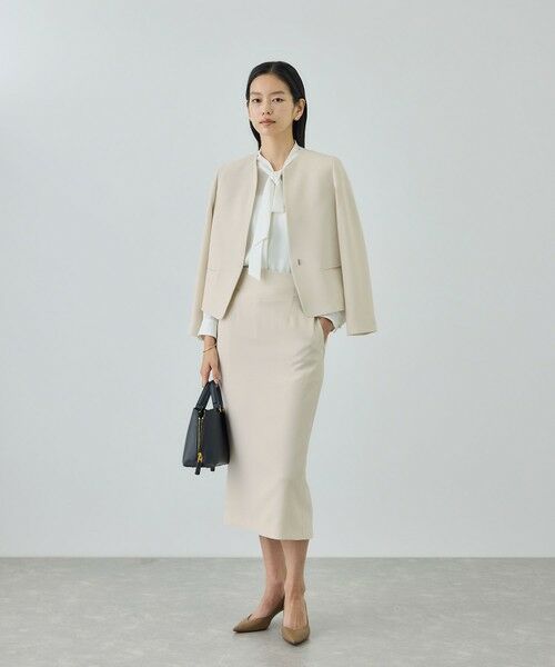 ROPE' / ロペ ノーカラージャケット | トリアセダブルクロス クルーネックジャケット/イージーケア・セットアップ対応・26SS | 詳細2