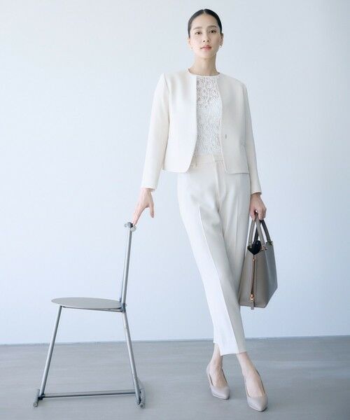 ROPE' / ロペ ノーカラージャケット | トリアセダブルクロス クルーネックジャケット/イージーケア・セットアップ対応・26SS | 詳細27