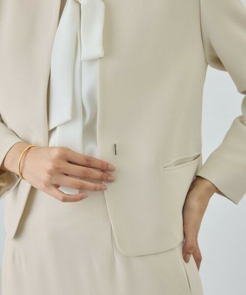 ROPE' / ロペ ノーカラージャケット | トリアセダブルクロス クルーネックジャケット/イージーケア・セットアップ対応・26SS | 詳細4