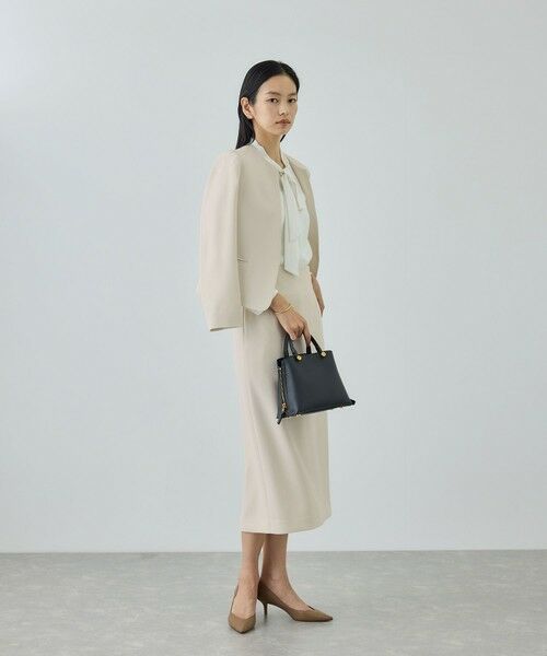 ROPE' / ロペ ノーカラージャケット | トリアセダブルクロス クルーネックジャケット/イージーケア・セットアップ対応・26SS | 詳細7