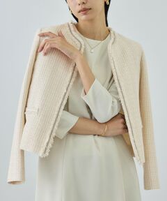 ROPE' / ロペ ノーカラージャケット | ミックスツイードノーカラージャケット/26SS