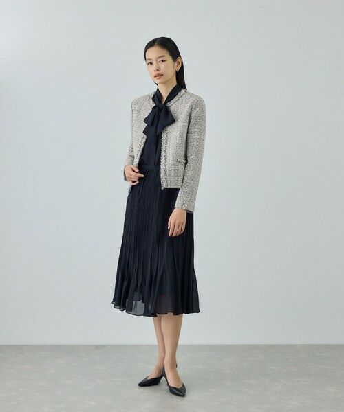 ROPE' / ロペ ノーカラージャケット | ミックスツイードノーカラージャケット/26SS | 詳細1