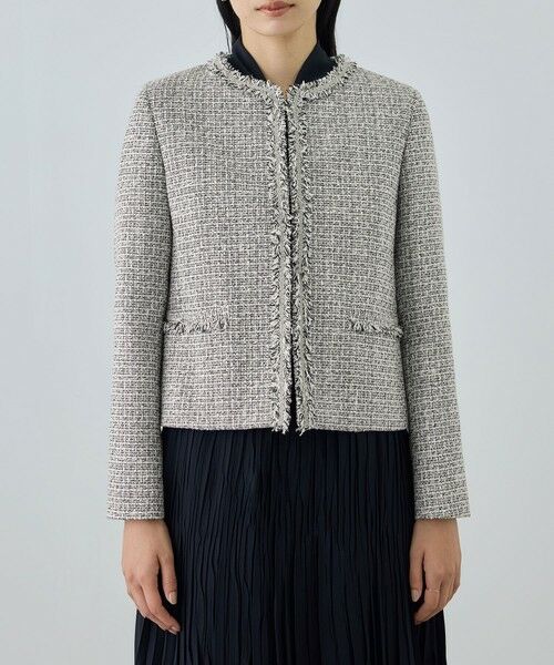 ROPE' / ロペ ノーカラージャケット | ミックスツイードノーカラージャケット/26SS | 詳細16