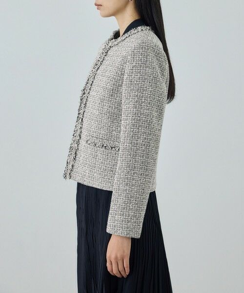 ROPE' / ロペ ノーカラージャケット | ミックスツイードノーカラージャケット/26SS | 詳細17