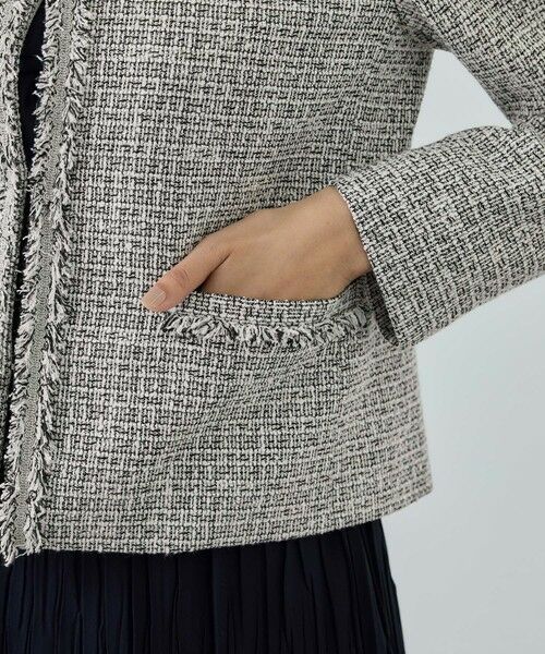 ROPE' / ロペ ノーカラージャケット | ミックスツイードノーカラージャケット/26SS | 詳細21