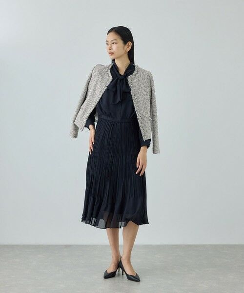 ROPE' / ロペ ノーカラージャケット | ミックスツイードノーカラージャケット/26SS | 詳細3