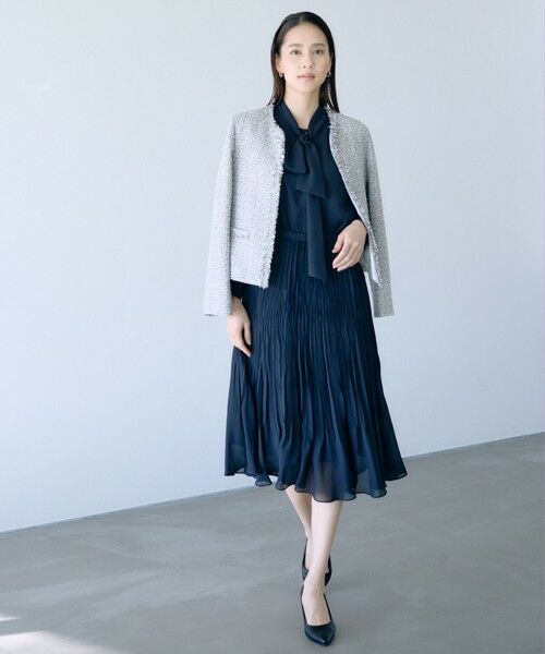 ROPE' / ロペ ノーカラージャケット | ミックスツイードノーカラージャケット/26SS | 詳細30