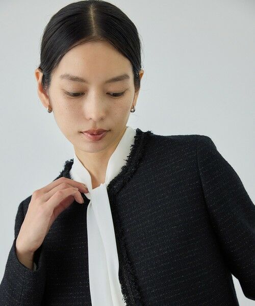 ROPE' / ロペ ノーカラージャケット | ミックスツイードノーカラージャケット/26SS | 詳細6
