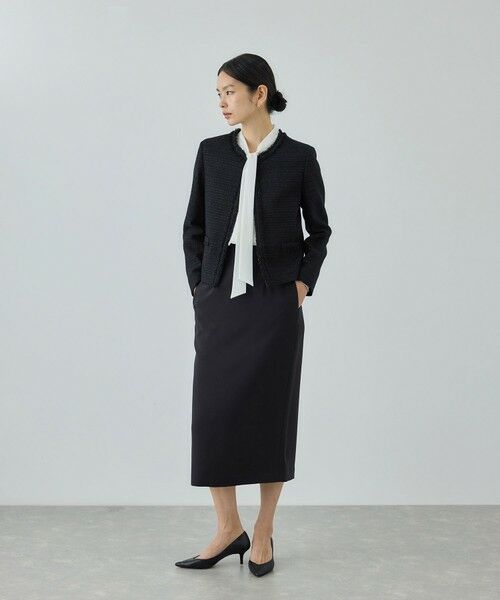 ROPE' / ロペ ノーカラージャケット | ミックスツイードノーカラージャケット/26SS | 詳細7