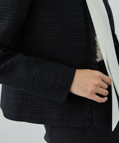 ROPE' / ロペ ノーカラージャケット | ミックスツイードノーカラージャケット/26SS | 詳細9
