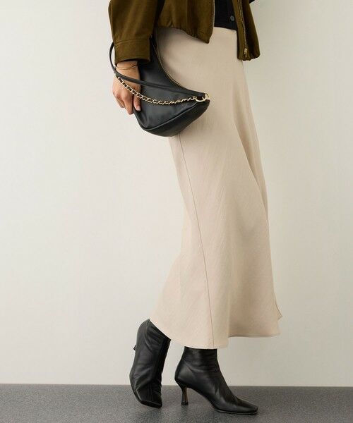 ROPE' / ロペ ミニ・ひざ丈スカート | リンクルサテンマーメイドスカート | 詳細3