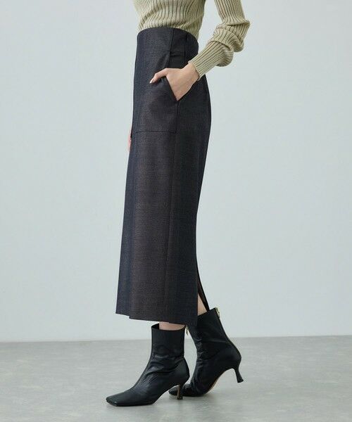 ROPE' / ロペ ミニ・ひざ丈スカート | [美人スカート]トリアセツイル ポケット付きタイトスカート(デニムライク)/イージーケア・セットアップ対応 | 詳細2