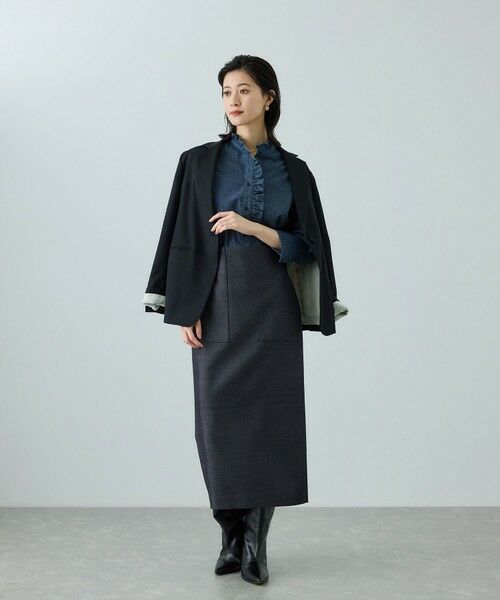 ROPE' / ロペ ミニ・ひざ丈スカート | [美人スカート]トリアセツイル ポケット付きタイトスカート(デニムライク)/イージーケア・セットアップ対応 | 詳細8