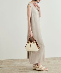 ROPE' / ロペ ロング・マキシ丈ワンピース | 尾州リネン ディープＶネックフレアワンピース