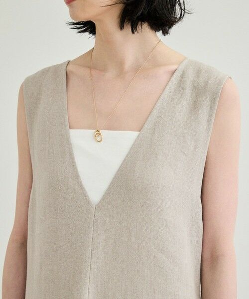ROPE' / ロペ ロング・マキシ丈ワンピース | 尾州リネン ディープVネックフレアワンピース | 詳細11