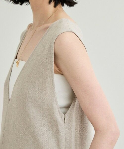 ROPE' / ロペ ロング・マキシ丈ワンピース | 尾州リネン ディープVネックフレアワンピース | 詳細12
