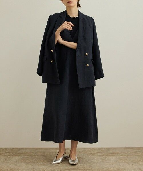 ROPE' / ロペ ロング・マキシ丈ワンピース | 尾州リネン ディープVネックフレアワンピース | 詳細24